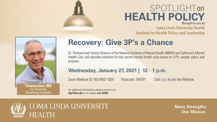 Spotlight on Health Policy. Recovery: Give 3 P's a Chance