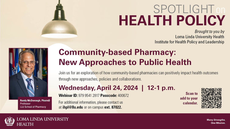 Spotlight on Health Policy. Community-based Pharmacy: New Approaches to Public Health