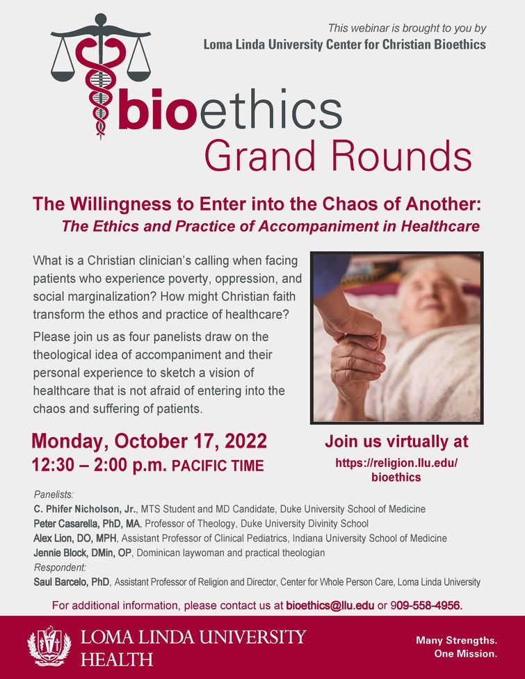 The Willingness to Enter into the Chaos of Another: The Ethics and Practice of Accompaniment in Healthcare