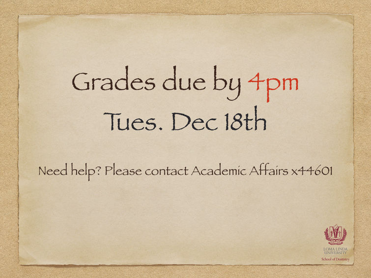 SD Grades Due by 4pm