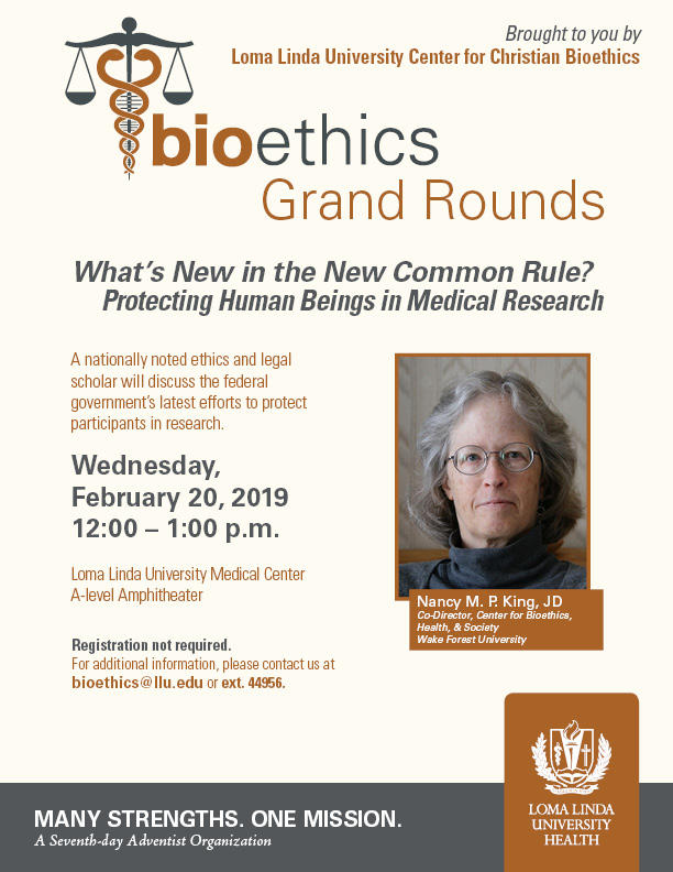 Bioethics Grand Rounds — What's New in the New Common Rule? Protecting Human Beings in Medical Research