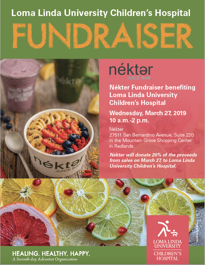 Nekter Juice Bar Fundraiser Benefiting Loma Linda University Children's Hospital